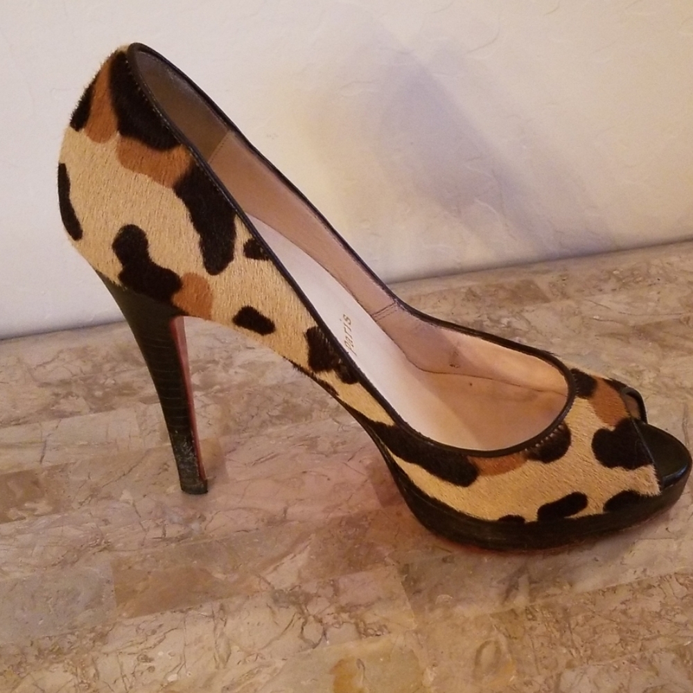 Authentic Christian Louboutin Leopard Fur Heels